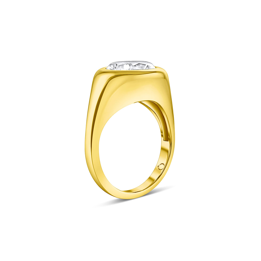 The Lucca East West Signet Solitaire