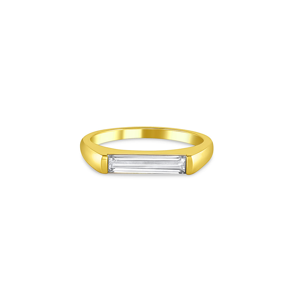 The Isla Diamod Baguette Signet Ring